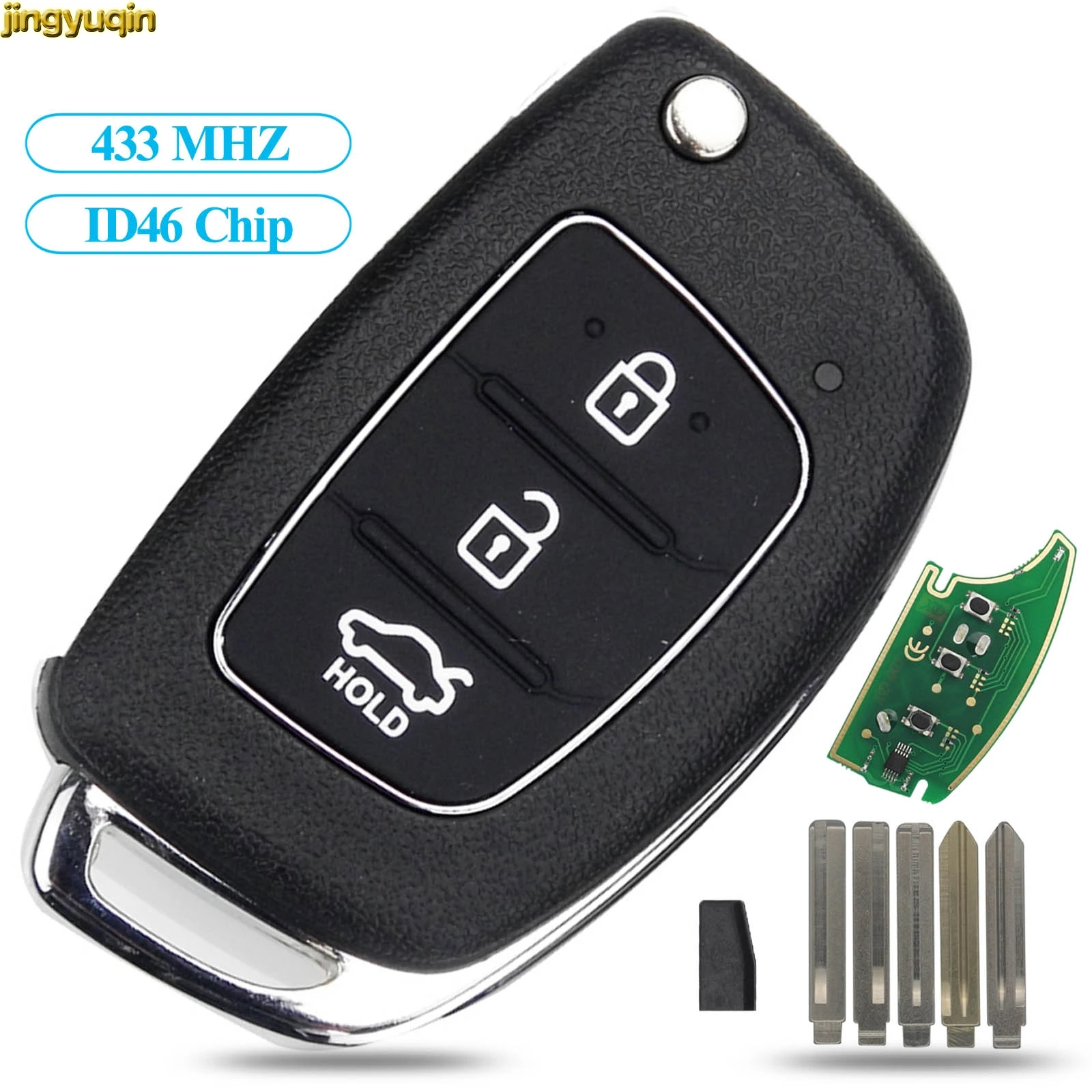 jingyuqin 3 Buttons Remote Car Key Shell Fob Blade 433Mhz With ID46 Chip TOY40 for Hyundai New IX35 IX25 IX45 Elantra Santa Fe
jingyuqin 3 Buttons Remote Car Key Shell Fob Blade 433Mhz With ID46 Chip TOY40 for Hyundai New IX35 IX25 IX45 Elantra Santa Fe