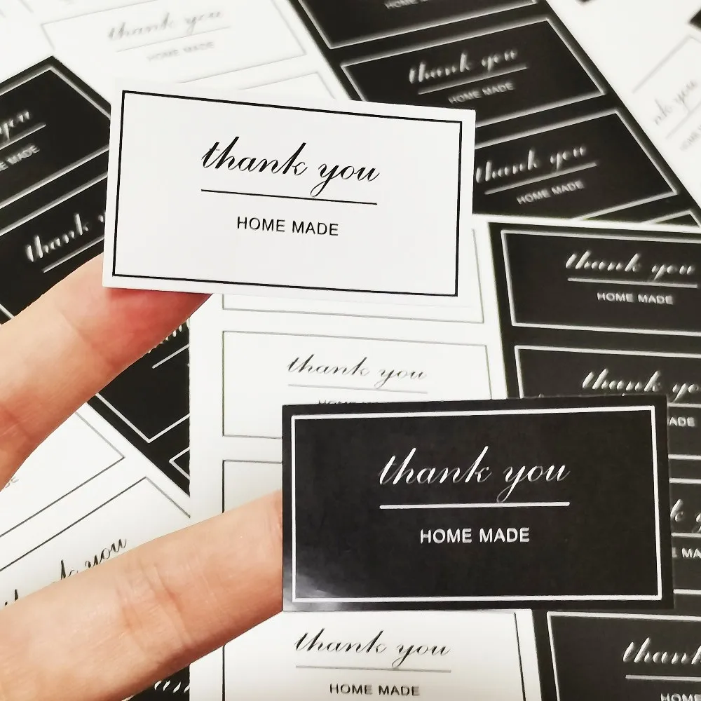 

120pcs Black&White Thank You Seal Stickers Gift Seal Sticker For Homemade Bakery Packaging Label Handmade Sticker