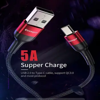 USB Type C Cable For Huawei Samsung 5A Fast USB Charging Type-C Charger Data Cable For Xiaomi Redmi USB-C Digital Cabo Wire
USB Type C Cable For Huawei Samsung 5A Fast USB Charging Type-C Charger Data Cable For Xiaomi Redmi USB-C Digital Cabo Wire