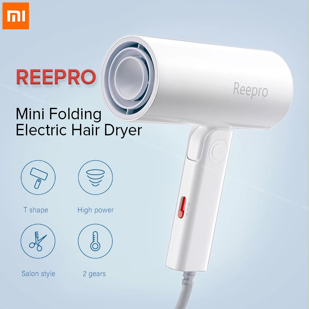 

Xiaomi Reepro Hair Dryer 1300W Anion Electric Hairdryer Foldable Handle For Travel Household Hairdressing Barber Mini Blow Dryer