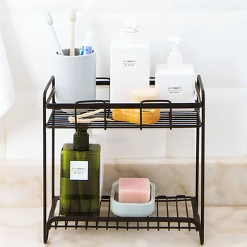 Wrought Iron Storage Rack Desktop Skin Care Cosmetics Storage Holder Kitchen Supplies Two-layer European Simple Basket pf082791
Wrought Iron Storage Rack Desktop Skin Care Cosmetics Storage Holder Kitchen Supplies Two-layer European Simple Basket pf082791