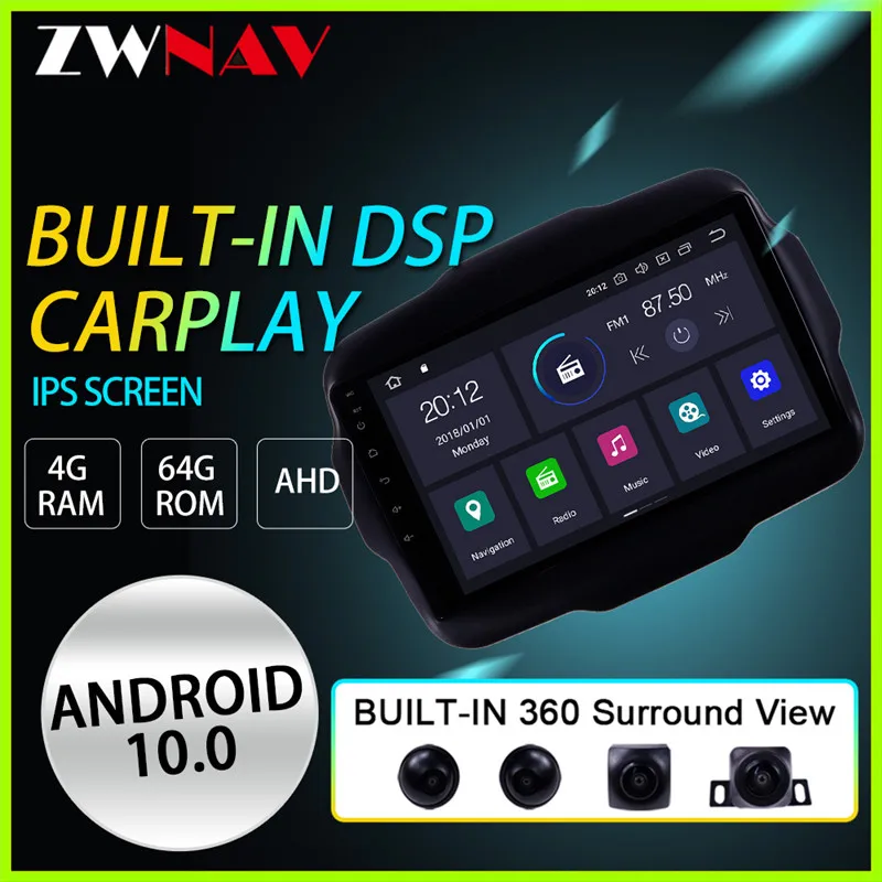 Android 10 8 Core Car Radio GPS Navi Player for Jeep Renegade 2016 4GB RAM 64GB ROM 360 panorama DSP carplay
Android 10 8 Core Car Radio GPS Navi Player for Jeep Renegade 2016 4GB RAM 64GB ROM 360 panorama DSP carplay