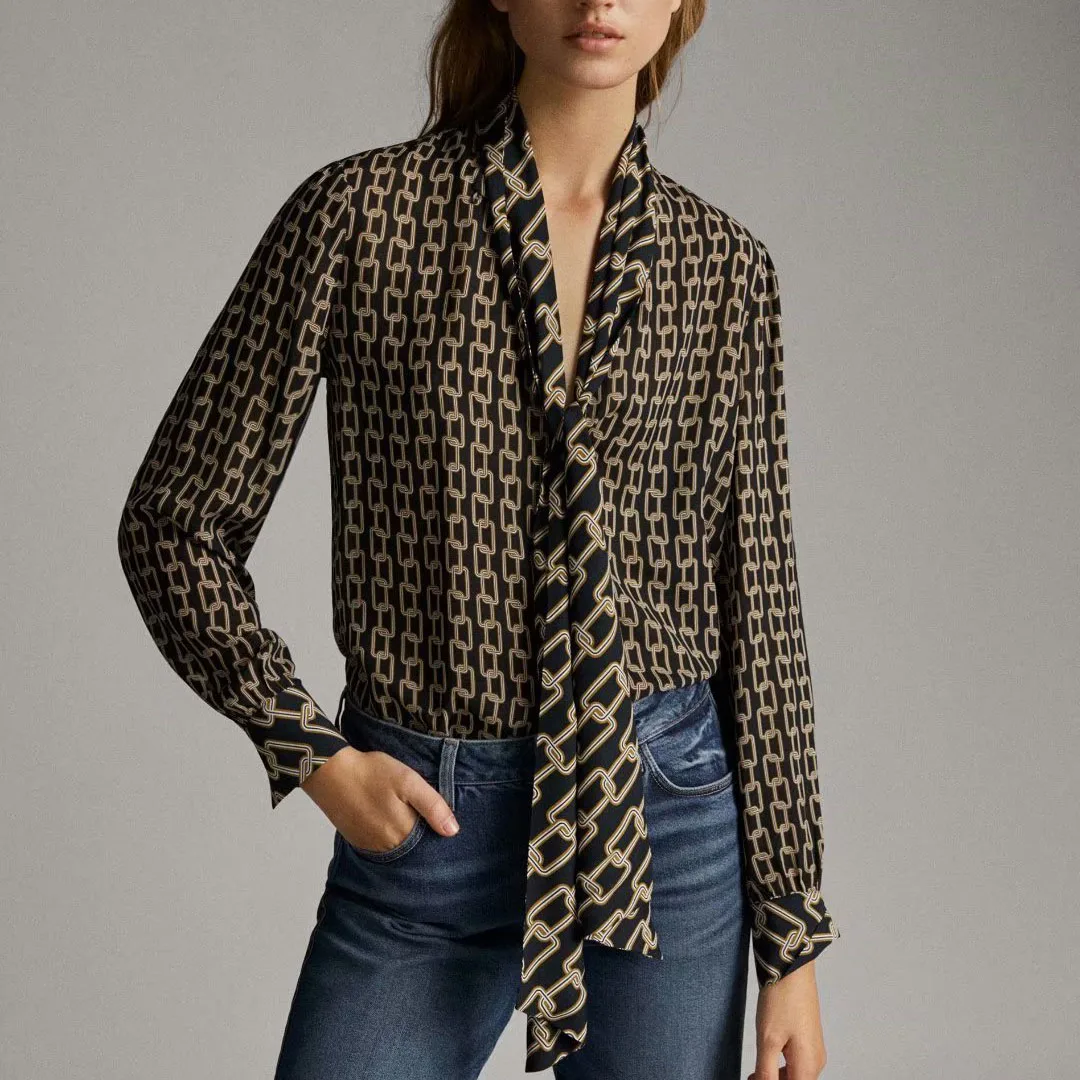 ZA 2019 Autumn New Chain Printed Shirt Women Long Sleeve Casual Shirt O9320
ZA 2019 Autumn New Chain Printed Shirt Women Long Sleeve Casual Shirt O9320