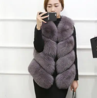Фото Мода 2020 зимнее женское пальто из искусственного меха жилет меховые жилетки