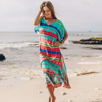 

Cotton Long Beach Dress Robe de Plage Swimwear Women Cover ups Tunic Pareo Beach Cover up Kaftan Beach Saida de Praia Beachwear