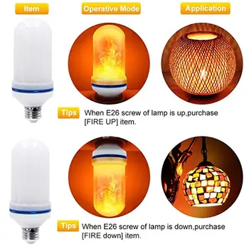 LED Flame Effect Light Bulb - 4 Modes with Upside Down Effect - E26 Base Light Q0KF
LED Flame Effect Light Bulb - 4 Modes with Upside Down Effect - E26 Base Light Q0KF