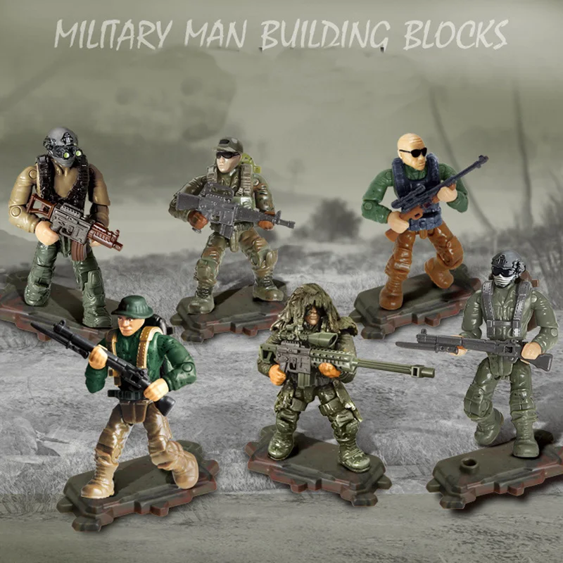 6psc/set Children Building Blocks Toy Military Small Assembling Stg. Slaughter Man-made Gi Joe Soldier Figure Floor Arms Joints
6psc/set Children Building Blocks Toy Military Small Assembling Stg. Slaughter Man-made Gi Joe Soldier Figure Floor Arms Joints