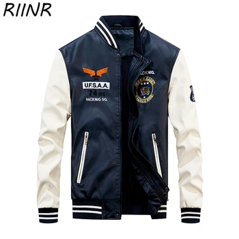 RIINR 2020 new patchwork casual baseball uniform jacket male PU jacket male large size jacket male jacket street clothing M-4XL 
RIINR 2020 new patchwork casual baseball uniform jacket male PU jacket male large size jacket male jacket street clothing M-4XL