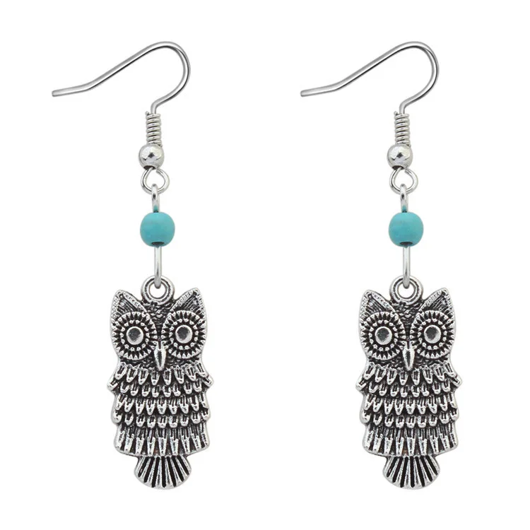 Lovely Owl Earrings Vintage Fashion Alloy Imitation Turquoise Ladies Accessories Birthday Party Gift Fine Jewelry For Women
Lovely Owl Earrings Vintage Fashion Alloy Imitation Turquoise Ladies Accessories Birthday Party Gift Fine Jewelry For Women