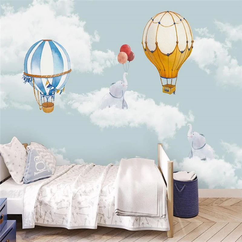 

Фотообои beibehang на заказ, 3D росписи, обои для детской комнаты, воздушный шар, небо, девушка, спальня, фон, фрески