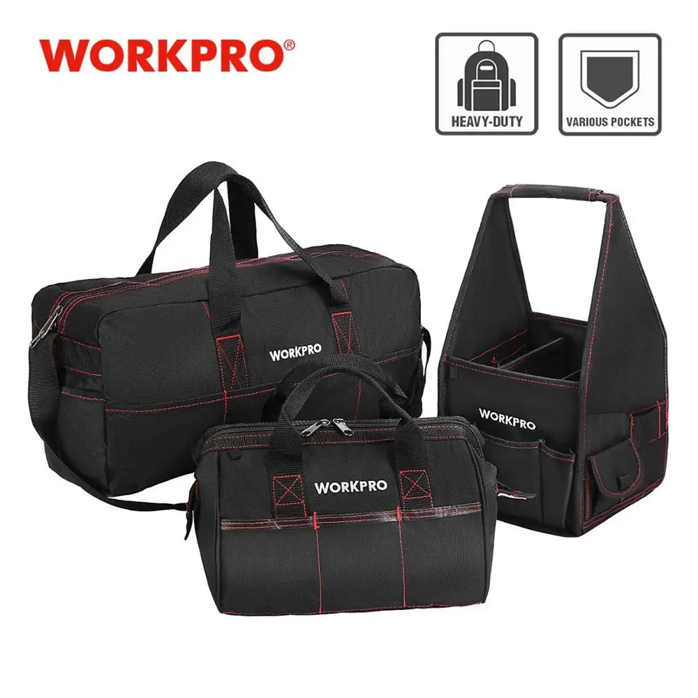 Прочная сумка для инструментов WORKPRO комбинированная 2 шт. наплечная 8 12 19 дюймов