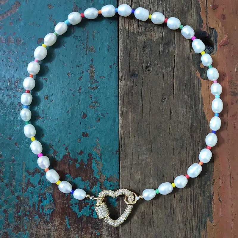 Bohemian Summer Genuine Pearl Beaded Choker Necklace Women Fashion Statement Heart Geometric Pendant Necklaces Custom Jewelry
Bohemian Summer Genuine Pearl Beaded Choker Necklace Women Fashion Statement Heart Geometric Pendant Necklaces Custom Jewelry