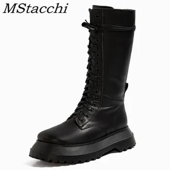 Mstacchi Woman Thick Bottom Cross-tied Les Bottes Basses Punk Lady Sewing Round Toe Zipper Combat Flat With Solid Half Boots 
Mstacchi Woman Thick Bottom Cross-tied Les Bottes Basses Punk Lady Sewing Round Toe Zipper Combat Flat With Solid Half Boots