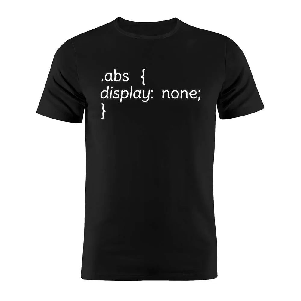 100% хлопок унисекс футболка CSS Abs Dsiplay None разработчик шутка кодер программист