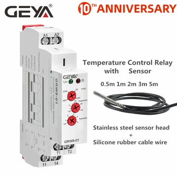 Free Shipping GEYA GRW8-01/02 Din rail Temperature Control Relay AC DC 24V-240V Wide Range Voltage with NTC Waterproof Sensor
Free Shipping GEYA GRW8-01/02 Din rail Temperature Control Relay AC DC 24V-240V Wide Range Voltage with NTC Waterproof Sensor