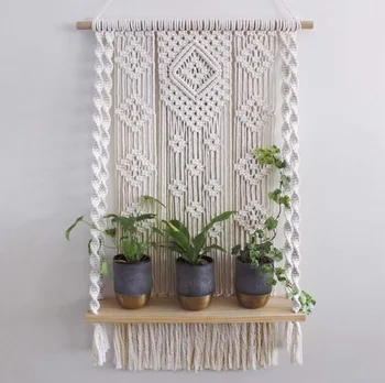 Knitted Rope Woven Wall Hanging Rope Handmade Tapestry Macrame Shelf Storage Holders Racks Tassel Decor Kit Organizer Wall Shelf
Knitted Rope Woven Wall Hanging Rope Handmade Tapestry Macrame Shelf Storage Holders Racks Tassel Decor Kit Organizer Wall Shelf