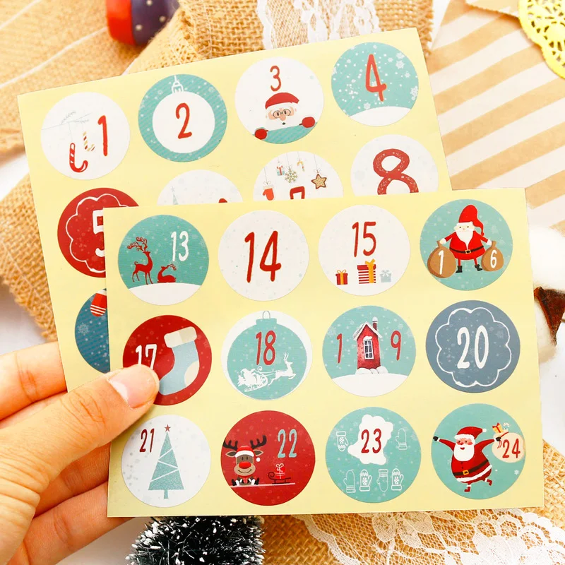 120pcs Christmas Gift Stickers Merry Christmas Advent Calendar Number Paper Stickers Multifunctional DIY Gift Packaging Labels
120pcs Christmas Gift Stickers Merry Christmas Advent Calendar Number Paper Stickers Multifunctional DIY Gift Packaging Labels
