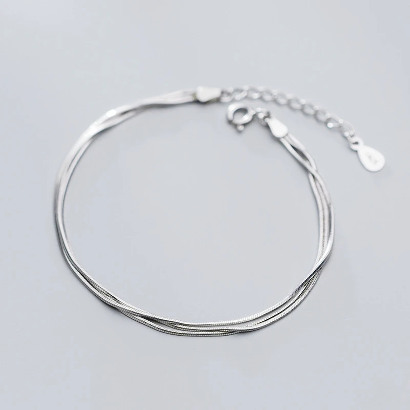 100% Real Solid 925 Sterling Silver Minimalist OL Style Bracelet Multi-layered Snake Chain Temperament Women's Jewelry Gifts
100% Real Solid 925 Sterling Silver Minimalist OL Style Bracelet Multi-layered Snake Chain Temperament Women's Jewelry Gifts