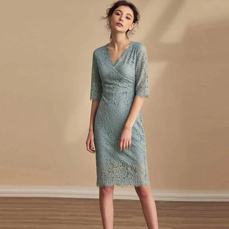 Ozhouzhan Lace Dress 2019 Spring And Summer New Style Elegant Cloudy Blue Slim Fit Ladies' Medium-length Skirt-
Ozhouzhan Lace Dress 2019 Spring And Summer New Style Elegant Cloudy Blue Slim Fit Ladies' Medium-length Skirt-