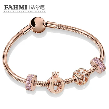2020 100% 925 Sterling Silver Rose Gold Flashing Hollow Elegant Charm Crown Beaded Women Bracelet Set Original Jewelry ZT0246 
2020 100% 925 Sterling Silver Rose Gold Flashing Hollow Elegant Charm Crown Beaded Women Bracelet Set Original Jewelry ZT0246
