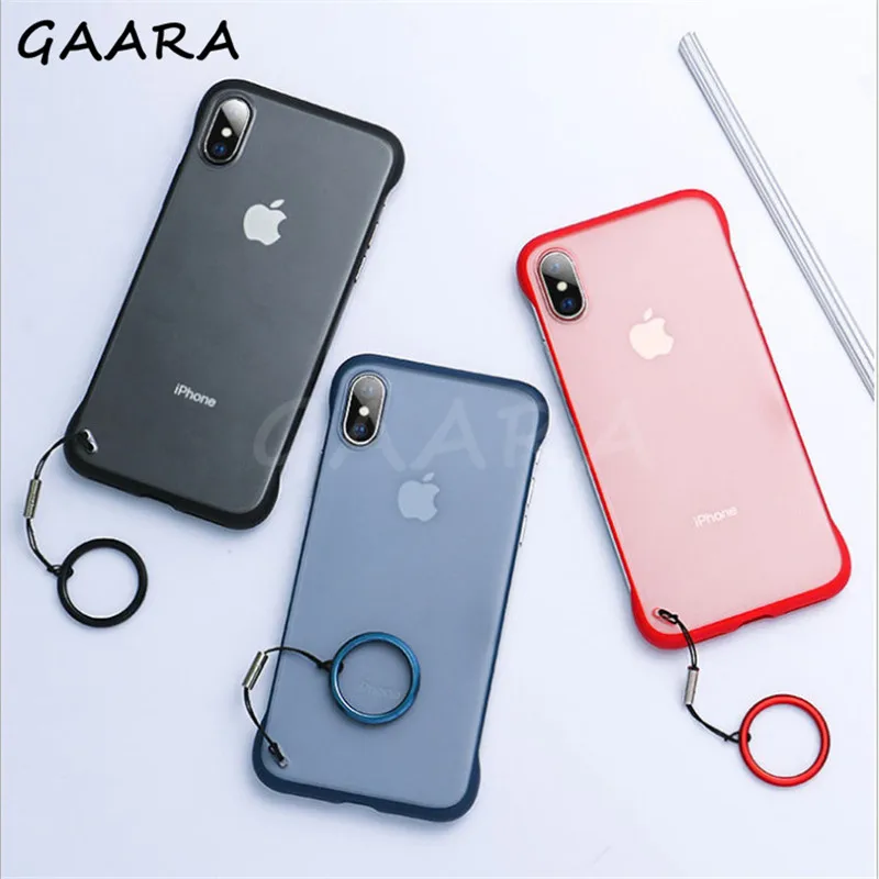 Frameless Strap Case For iPhone X 7 6 6s 8 Plus Case Candy Transparent Matte Hard PC Cover for iPhone XS Max XR Case Finger Ring
Frameless Strap Case For iPhone X 7 6 6s 8 Plus Case Candy Transparent Matte Hard PC Cover for iPhone XS Max XR Case Finger Ring