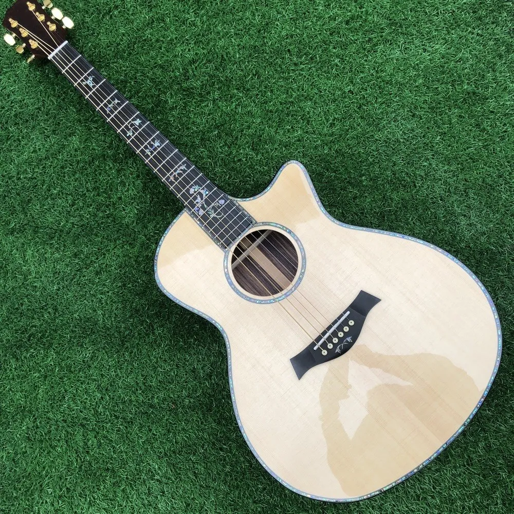 Chaylor 916 acoustic guitar TY solid sprce top 916ce electric KSG real abalone 916c folk free shipping | Спорт и развлечения