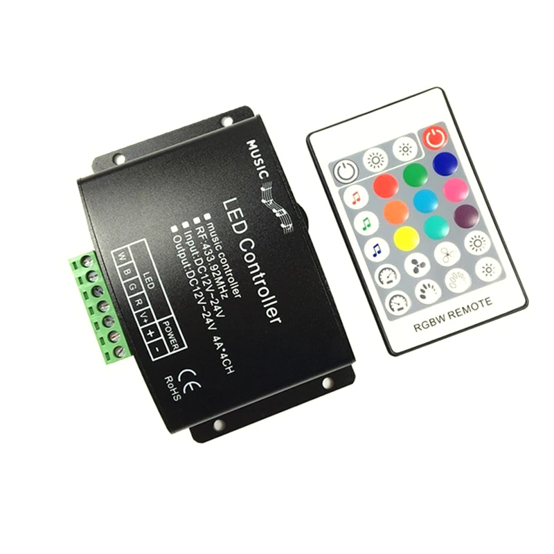 New Music LED Controller DC12V-24V 24Keys RGB/RGBW RF Remote Sound Sensor Voice Audio Control For 5050 RGB LED Strip Light Tape
New Music LED Controller DC12V-24V 24Keys RGB/RGBW RF Remote Sound Sensor Voice Audio Control For 5050 RGB LED Strip Light Tape