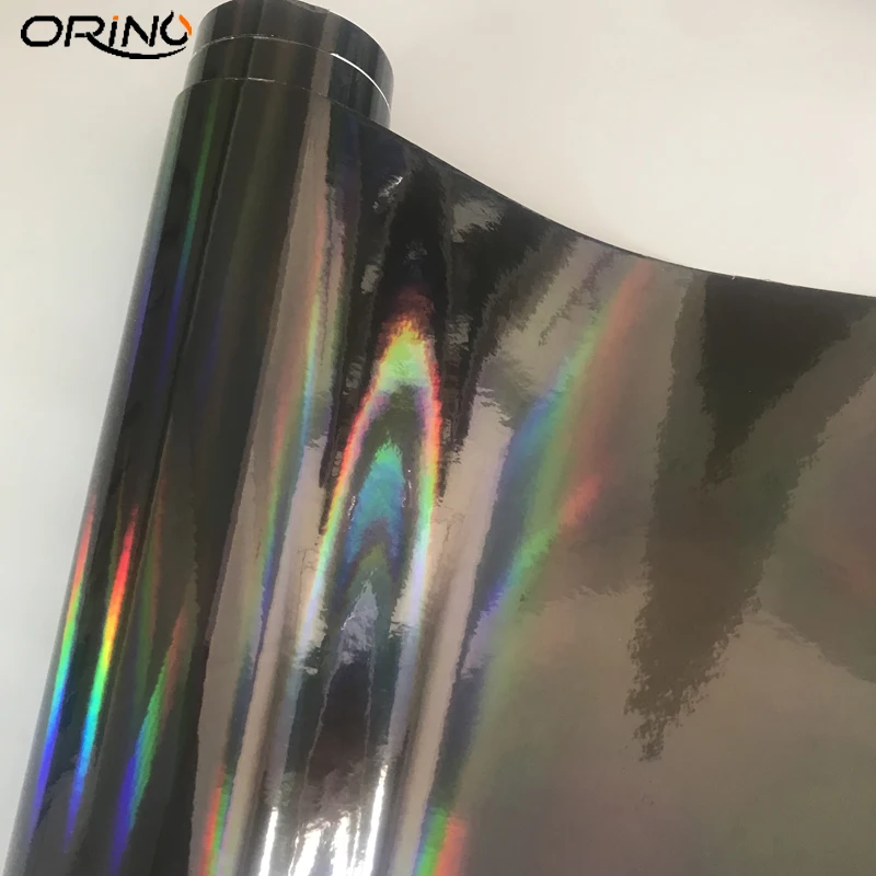 50x300cm Black Holographic Chrome Vinyl Wrap Rainbow Finish Roll DIY Air-Release Adhesive Sticker Film | Автомобили и мотоциклы