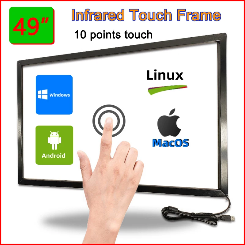 49 Inch 20 Points IR Touch Frame Without Glass,IR Touch Panel Overlays For LCD or TV,49" Infrared Touch Screen Panels