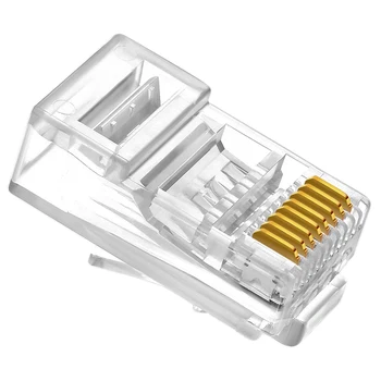100Pcs RJ45 Connector RJ45 Ethernet Cable Plug UTP 8P8C Network Modular with Wire-Loading Guide UTP Connector
100Pcs RJ45 Connector RJ45 Ethernet Cable Plug UTP 8P8C Network Modular with Wire-Loading Guide UTP Connector