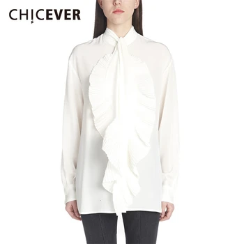 CHICEVER White Ruched Ruffles Women's Blouses Turtleneck Long Sleeve Irregular Casual Autumn Shirts Female 2020 Fashion New
CHICEVER White Ruched Ruffles Women's Blouses Turtleneck Long Sleeve Irregular Casual Autumn Shirts Female 2020 Fashion New