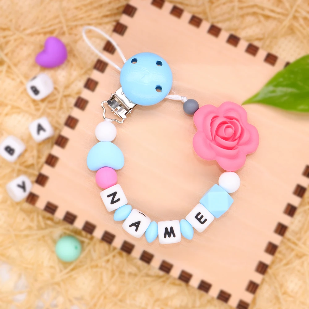 Floral Pacifier Clips For Baby Infant BPA Free Food Grade Silicone Teether Chain Pacifier Clips Handmade Baby Personlised Name
Floral Pacifier Clips For Baby Infant BPA Free Food Grade Silicone Teether Chain Pacifier Clips Handmade Baby Personlised Name