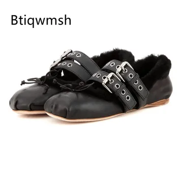 2019 Rabbit Fur Ballet Shoes Woman Round Toe Butterfly -knot Double Belts Ribbon Ankle Strap Flat Shoes Woman Casual Shoes
2019 Rabbit Fur Ballet Shoes Woman Round Toe Butterfly -knot Double Belts Ribbon Ankle Strap Flat Shoes Woman Casual Shoes