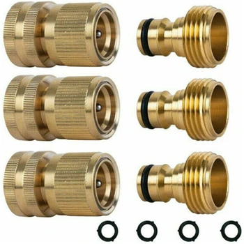 Connector Set Brass Female Male 3/4' Quick Connect Water Hose Fit Garden Hose
Connector Set Brass Female Male 3/4' Quick Connect Water Hose Fit Garden Hose