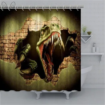 3D Spoof dinosaur Wall Scenic Bathroom Curtain Cartoon Kids Waterproof Polyester Fabric Bath Shower Curtains Home Decor Shower
3D Spoof dinosaur Wall Scenic Bathroom Curtain Cartoon Kids Waterproof Polyester Fabric Bath Shower Curtains Home Decor Shower
