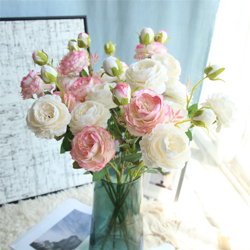 Artificial Fake Western Rose Flower Peony Bridal Bouquet Wedding Home Decor DecorCreative Comfortable Warmth Quality Exquisite