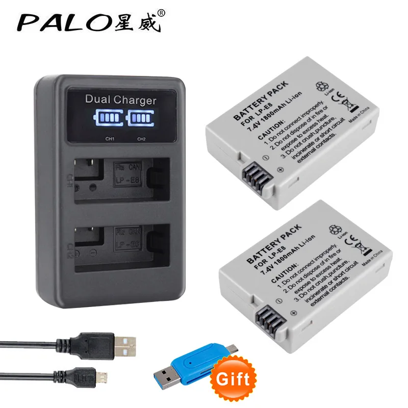 PALO Battery Pack LP-E8 Bateria LP-E8 LP E8 For Canon 550D 600D 650D 700D X4 X5 X6i X7i T2i T3i T4i T5i DSLR Camera 0.11
PALO Battery Pack LP-E8 Bateria LP-E8 LP E8 For Canon 550D 600D 650D 700D X4 X5 X6i X7i T2i T3i T4i T5i DSLR Camera 0.11