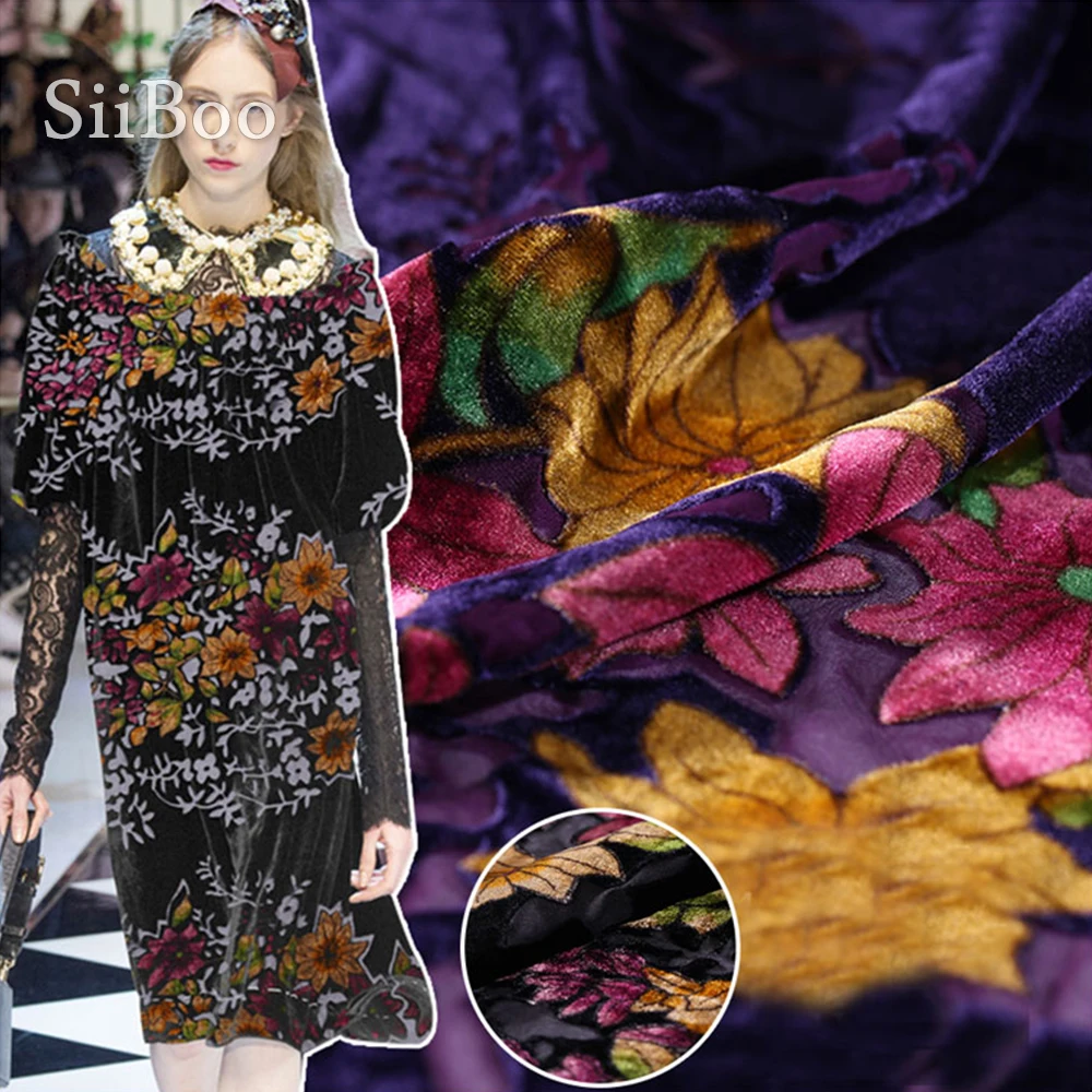 Black purple with floral burnout rayon velvet flocking silk fabric for dress silk tissu tecidos stoffen free shipping SP4656
Black purple with floral burnout rayon velvet flocking silk fabric for dress silk tissu tecidos stoffen free shipping SP4656
