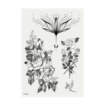 Flower arm black and white sketch tattoo stickers
Flower arm black and white sketch tattoo stickers