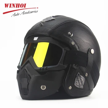 Motorcycle Helmet Retro 3/4 Universal Vintage for Harley Helmet PU Leather + ABS Motorbike Helmet for Men Women Autumn Winter
Motorcycle Helmet Retro 3/4 Universal Vintage for Harley Helmet PU Leather + ABS Motorbike Helmet for Men Women Autumn Winter