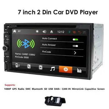 7"2 DIN Car DVD Player Bluetooth SD Card USB AUX Radio SWC Mirror Link RDS EQ Maps Russian Spanish With Camera
7"2 DIN Car DVD Player Bluetooth SD Card USB AUX Radio SWC Mirror Link RDS EQ Maps Russian Spanish With Camera
