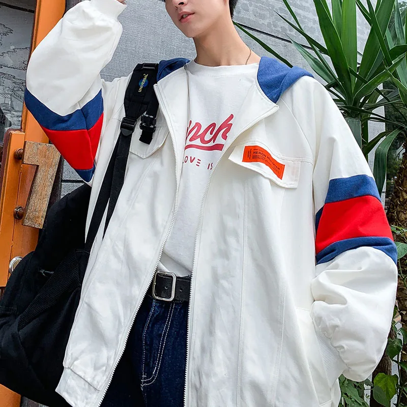 Men's Autumn Jackets and Coats M-5XL Oversized Hooded Contrast Color Patchwork Loose Youth Man Outerwear Jacket Back to School
Men's Autumn Jackets and Coats M-5XL Oversized Hooded Contrast Color Patchwork Loose Youth Man Outerwear Jacket Back to School