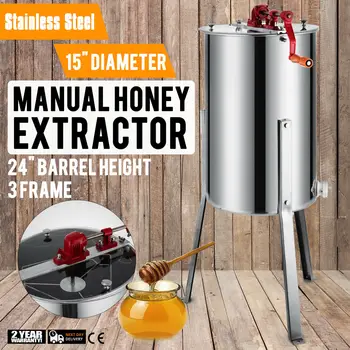 Manual Honey Extractor Stainless Steel Barrel 3 Frame Bee Extractor Honey Spinner with Stand Beekeeping Equipment
Manual Honey Extractor Stainless Steel Barrel 3 Frame Bee Extractor Honey Spinner with Stand Beekeeping Equipment