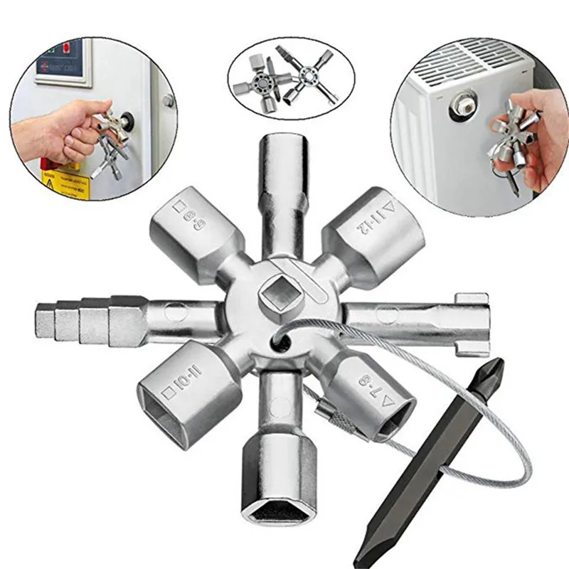 Wrench Cross Switch Key Multifunction 10 In 1 Triangle Universal Key Torque Spanner For Gas Electric Meter Cabinets Indoor
Wrench Cross Switch Key Multifunction 10 In 1 Triangle Universal Key Torque Spanner For Gas Electric Meter Cabinets Indoor