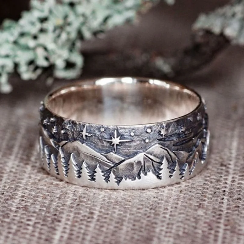 INS New Arrivals Exaggerated Wide Finger Ring Retro Thai Silver Creative mountain and star Ring for Women Fashion Party Jewelry
INS New Arrivals Exaggerated Wide Finger Ring Retro Thai Silver Creative mountain and star Ring for Women Fashion Party Jewelry
