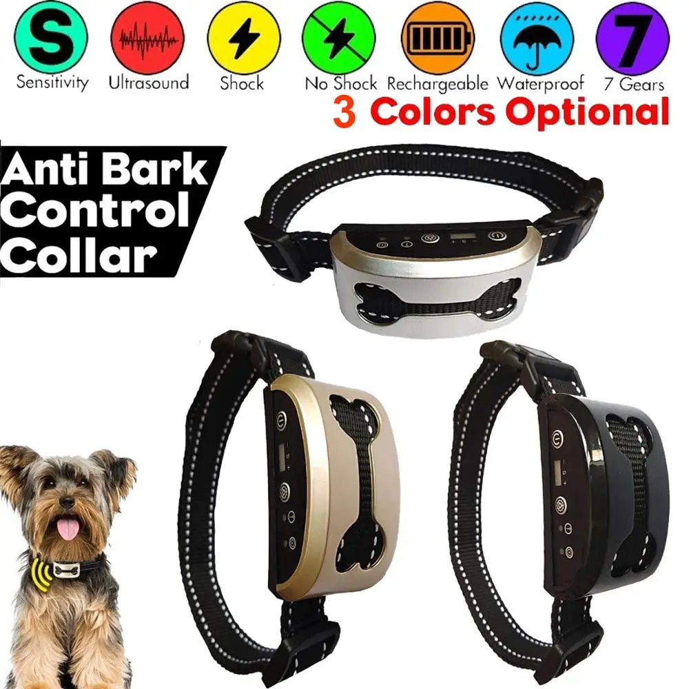 Intelligent Adjustment Pet Dog Rechargeable Anti Bark Control Training Tools Waterproof Stop Barking Collars For All Size Dogs
Intelligent Adjustment Pet Dog Rechargeable Anti Bark Control Training Tools Waterproof Stop Barking Collars For All Size Dogs