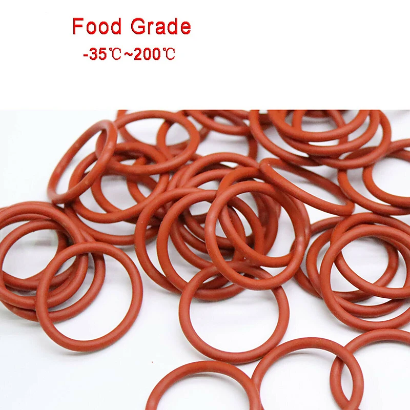 Food Grade Silicone O-Ring OD 42-62mm Red Ring Washer Gaskets Thickness(CS) 2/2.4mm Waterproof And Insulated
Food Grade Silicone O-Ring OD 42-62mm Red Ring Washer Gaskets Thickness(CS) 2/2.4mm Waterproof And Insulated