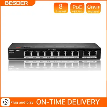 BESDER 802.3af/at 8CH POE Switch 10 Port 10/100 Mbps CCTV Switch 250 signal transmission 8 POE Ports 1 NVR+ 1 Uplink Port 123.2W
BESDER 802.3af/at 8CH POE Switch 10 Port 10/100 Mbps CCTV Switch 250 signal transmission 8 POE Ports 1 NVR+ 1 Uplink Port 123.2W