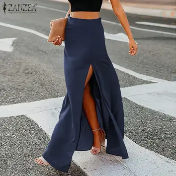 ZANZEA Women's Skirts 2020 Fashion Sexy High Slit Long Skirts Casual Solid Back Zipper Up Faldas Mujer Maxi Skirt Plus Size 5XL
ZANZEA Women's Skirts 2020 Fashion Sexy High Slit Long Skirts Casual Solid Back Zipper Up Faldas Mujer Maxi Skirt Plus Size 5XL