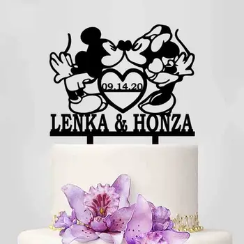 Personalized Disney Wedding Cake Topper Custom Name Date Mickey and Minnie Silhouette Cake Topper For Wedding Cake Decor YC225
Personalized Disney Wedding Cake Topper Custom Name Date Mickey and Minnie Silhouette Cake Topper For Wedding Cake Decor YC225
